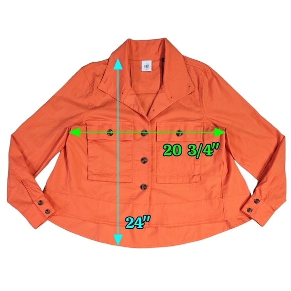 Cabi 5098 Tiger Lily Resort Jacket Orange Button-Up Colorful Beachy Vacation - Picture 3 of 8